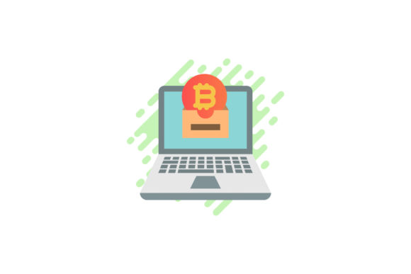 Bitcoin Icon Laptop Cardboard Orange: A Vibrant Graphic Freebie for Creative Marketers