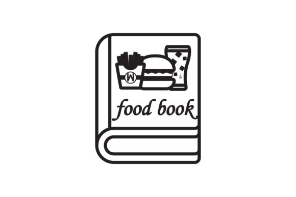 Book Icon Food Design Black Line Vector – A Versatile Graphic for Creative Projects