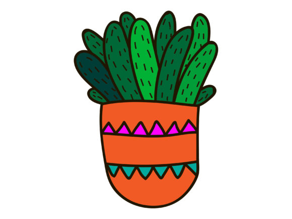 Cactus Flower Illustration – 08 for Real Embroidery Projects