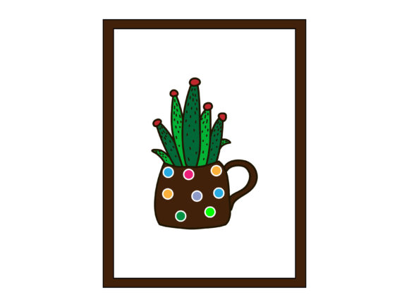 Cactus Flower Illustration in Frame-09: A Versatile Graphic Design Freebie for Creative Projects