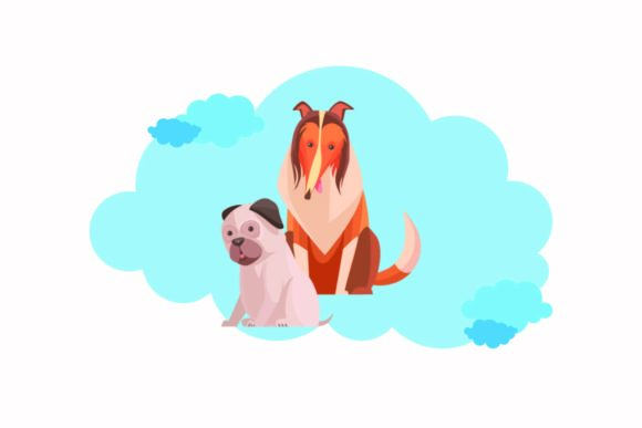Dog Animal Cloud Background Vector: A Versatile Freebie for Creative Designers