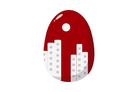 Easter Egg Town Red: A Vibrant Embroidery Design for Creative Projects