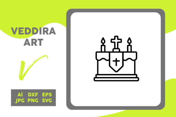 Easter Icon Altar Cake Line Black: A Graphic Design Asset for Creative Spring Projects