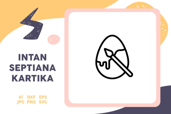 Easter Icon Egg Painting Line Black: A Versatile Graphic Design Asset for Crafters