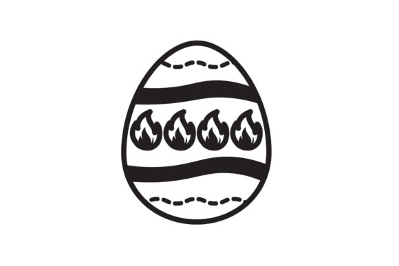 Easter Icon Fire Black Line Design Art: A Modern Graphic for Content Creators