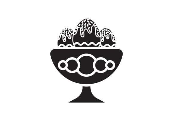 Easter Icon Ice Cream Design Black Fill: A Versatile Graphic for Creative Projects