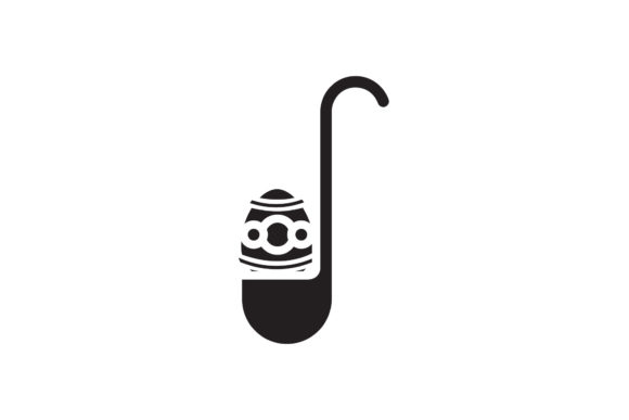 Easter Icon Ladle Design Black Filled – A Versatile Graphic for Handmade Businesses