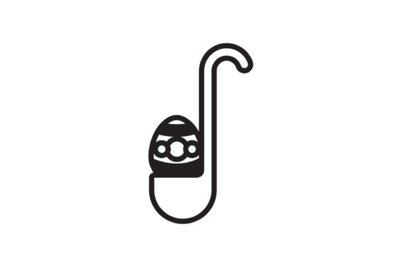 Easter Icon Ladle Design Black Line Art: A Versatile Graphic for Creative Marketing