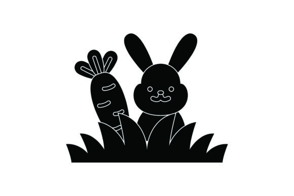 Flat Easter Cute Icon Rabbit Black Fill – A Practical Graphic Design Freebie for Sellers