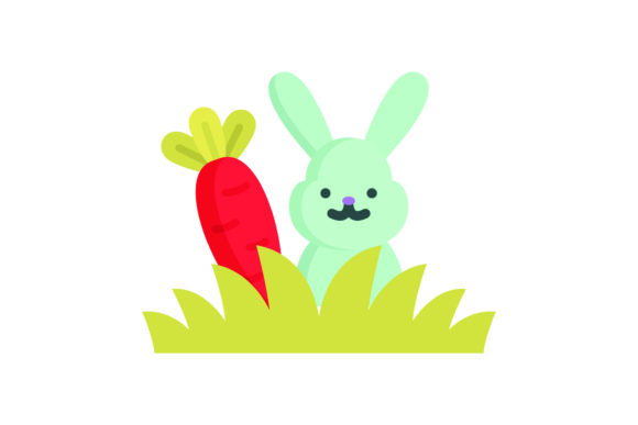 Flat Easter Cute Icon Rabbit Tosca for Local Business Graphics and Freebies