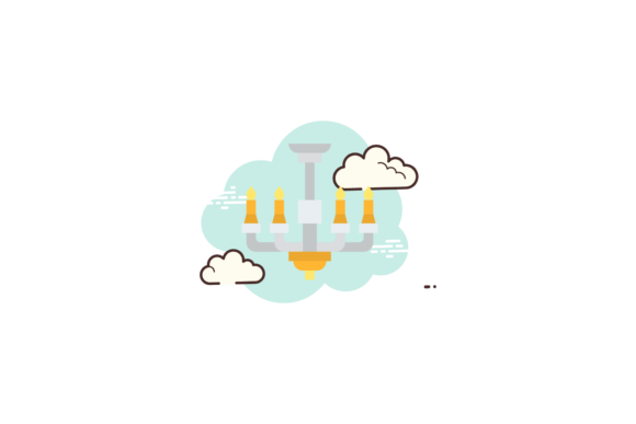 House Icon Chandelier Cloud White – A Versatile Graphic Design Asset for Content Creators