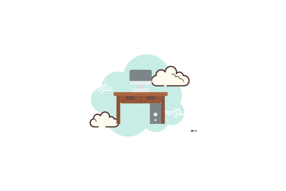 House Icon Computer Desk Cloud White – A Versatile Graphic Design Freebie