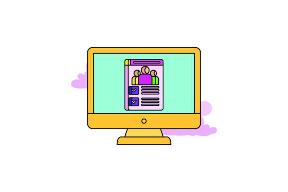 Laptop Flat Icon Data Color Outline – A Versatile Graphic Design Freebie