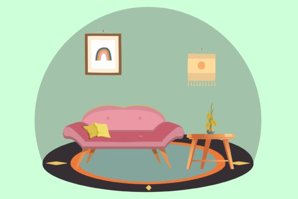 Living Room Furniture Style Design – Modern Graphics for Content Creators