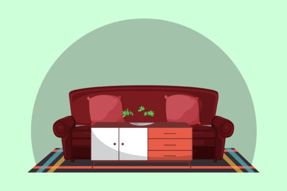 Modern Interior Design Living Room Graphics for Local Business Branding