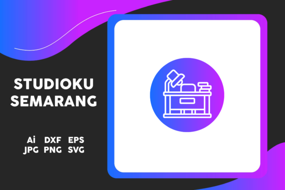 School Icon Desk Lamp Circle Gradient – A Graphics Freebie Worth Adding to Your Digital Toolkit