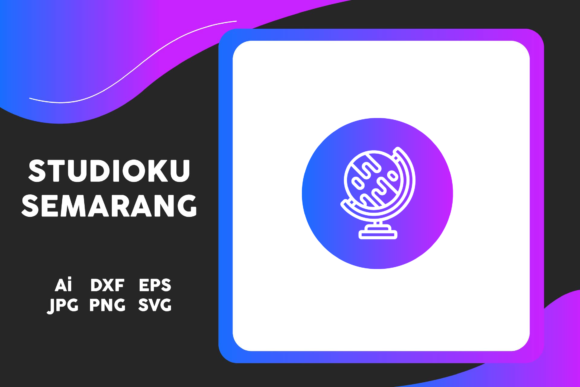 School Icon Globe Circle Gradient: A Versatile Graphics Freebie for Content Creators