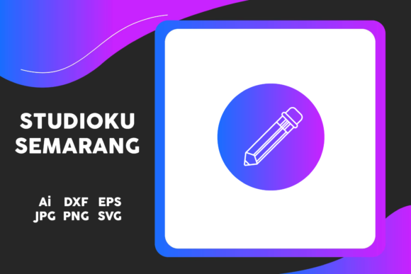 School Icon Pencil Circle Gradient: A Versatile Freebie for Modern Branding