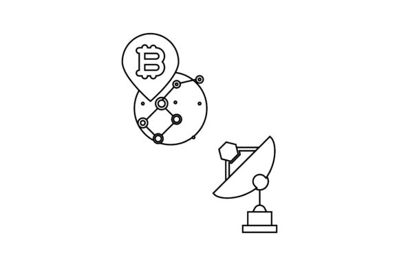 Space Icon Bitcoin Moon Coloring Page – A Graphic Freebie for Creative Projects