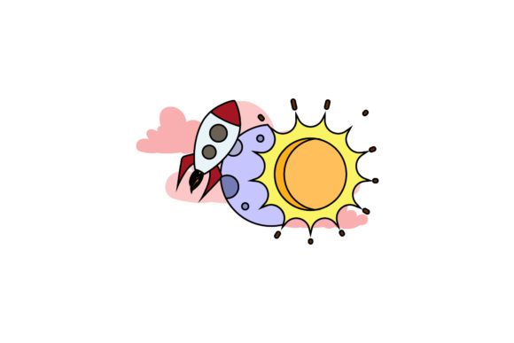 Space Icon Cute Sun Color Outline – A Versatile Freebie for Crafters